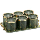 GobekUsa Acrylic Seasoning Jar Set with Tray - Kitchen Storage Organizer