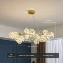 GobekUsa Golden Ring Glass Ball Chandelier with Remote Control for Living Dining Room