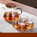 GobekUsa Glass Teapot Set Clear Teacup Kung Fu Tea Maker Milk Rose Set