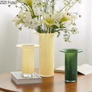 GobekUsa Jade Trumpet Glass Vase Hydroponics Flower Pot Desk Decoration