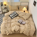 GobekUsa Lace Patchwork Duvet Cover Set, Soft Microfiber, Full Queen Size Bed Linen Pillowcase