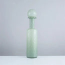 GobekUsa Grey Round Glass Vase Hammer Lid Terrarium Home Decoration