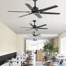 GobekUsa Large 6-Blade Stainless Steel Ceiling Fan for Living Room, Bedroom, Office