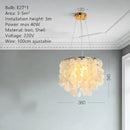 GobekUsa Gold Shell Chandelier Lanterns for Living Room, Restaurant, and Bedroom