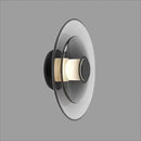 GobekUsa Amber Glass Disc Wall Lamp: Modern Minimalist LED Sconce Lighting Fixture