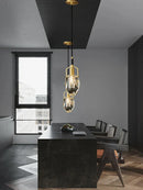GobekUsa Crystal Copper Pendant Lights Gold Home Decor Glass Hanging Lamp