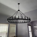 GobekUsa Black Metal LED Pendant Chandelier for Living Room and Stairs