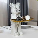 GobekUsa Bear Figurine Sculpture Modern Room Decor Table Statue Keys Storage Shelf