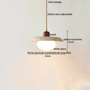 GobekUsa LED Wood Pendant Light Adjustable Yellow Stone Bedroom Coffee Hanging Lamp