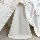 GobekUsa Chic Flowers Embroidery Princess Bedding Set - 100% Egyptian Cotton - Duvet Cover, Sheet, Pillowcases
