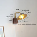 GobekUsa LED Wall Light Walnut Wood Rotate Copper Bedside Lamp