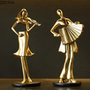 GobekUsa Accordion Musician Resin Sculpture for Aesthetic Room Decor