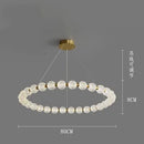 GobekUsa Elegant Pearl Necklace LED Ceiling Chandelier for Living Room and Bedroom
