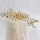 GobekUsa Crystal Bathroom Towel Rack: European Style Hardware Bath Organizer