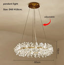 GobekUsa Crystal Flower Chandelier: Modern Nordic Luxury LED Ceiling Lamp for Living Room