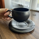 GobekUsa Frosted 250ml Ceramic Cup & Saucer Set for Coffee, Tea, Juice