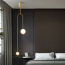 GobekUsa Double Head Glass Ball Pendant Light for Hotel Bedroom & Bathroom