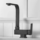 GobekUsa 360° Rotating Black Kitchen Faucet, Deck Mount Sink Mixer Tap, 304 Stainless Steel