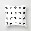 GobekUsa Heart Stripe Pillow Cases | Black & White Polyester Cushion Covers