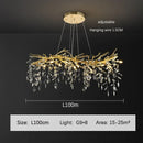 GobekUsa Golden Branch Ceiling Crystal Chandelier for Bedroom Living Room Lighting