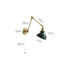 GobekUsa Glass Shade LED Wall Light with Pull Chain Switch - Plug-In Bedroom Lamp