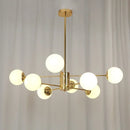 GobekUsa Adjustable Ball Glass Lustre Chandelier for Living, Dining, Bedroom Lighting