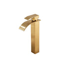GobekUsa Gold Bathroom Faucet: Brass Rose Gold Basin Waterfall Mixer Tap