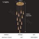 GobekUsa Gold Crystal Chandelier for Modern Living, Dining & Stair Lighting