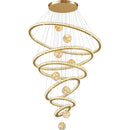 GobekUsa Crystal LED Chandelier: Modern Living Room Pendant Lights, Glass Globe Hanging Lamp