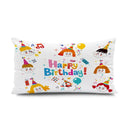 GobekUsa Dinosaur Animal Happy Birthday Pillowcase - Children's Home Decor - Short Velvet