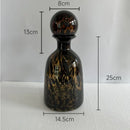 GobekUsa Leopard Texture Glass Vase: Modern Floral Vase for Chic Room Decor