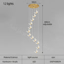 GobekUsa Golden Butterfly LED Chandelier: Modern Nordic Stylish Interior Lighting for Living Room, Bedroom & Kitchen.