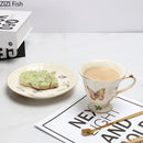 GobekUsa Butterfly Gold Ceramic Cup & Saucer Set