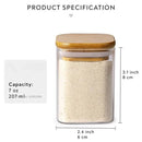 GobekUsa Glass Jar with Bamboo Lid - Food Storage Container for Tea, Coffee, and More