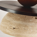 GobekUsa Glass Ball LED Pendant Lamp for Coffee Living Dining Room with Natural Wood and Stone