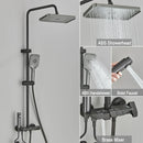 GobekUsa Black Piano Digital Shower System with Intelligent Brass Faucets and White Rainfall Shower