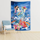 GobekUsa Geisha in Kimono Tapestry - Sakura Background Home Decor