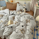 GobekUsa Cartoon Pattern Cotton Fitted Sheet Set – Soft & Cozy Bedding for Adults & Kids