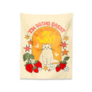 GobekUsa Cute Cat Star Strawberry Tapestry Wall Hanging for Boho Home Decor