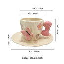 GobekUsa Bowknot Ceramic Cup & Saucer Set for Dining Table and Coffee - Tea & Juice Mug