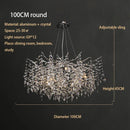 GobekUsa Crystal Chrome Chandelier: Luxury Pendant Lamp for Living Rooms, Villas, and Restaurants