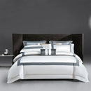 GobekUsa King Size Luxury 1400TC Cotton White Bedding Set with Embroidery
