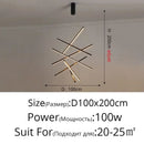 GobekUsa Aluminum Bar LED Chandelier for Stair Hall Dining Living Room - Indoor Lighting Fixture