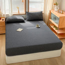 GobekUsa Cotton Stripe Fitted Sheet- Single Cozy Mattress Cover with Elastic Band
