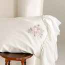 GobekUsa Lace Ruffles Flowers Embroidery 4Pc Egyptian Cotton Bedding Set