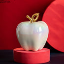 GobekUsa Golden Ceramic Apple Sculpture Desk Decoration Ornaments Crafts Room Decor