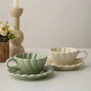 GobekUsa Elegant Lace Ceramic Coffee Cup and Saucer Set for Home and Office