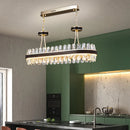 GobekUsa Black Gold Round LED Crystal Chandelier for Living Room - Modern Suspension Luminaire