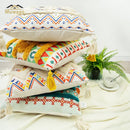 GobekUsa Bohemian Floral Throw Pillow Cover with Tassels