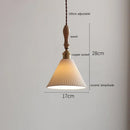 GobekUsa Copper Ceramic LED Pendant Lamp with Wood Handle for Home Decor